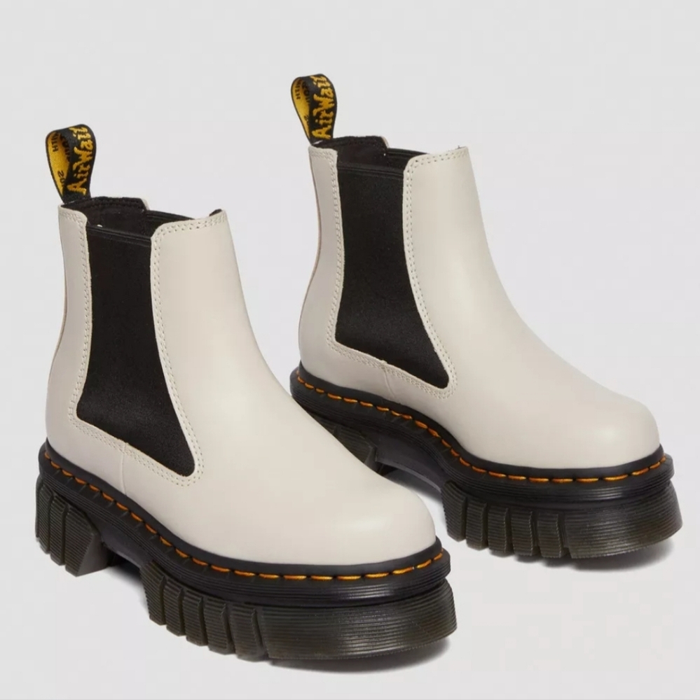 Dr. Martens White and Black Combat Boots